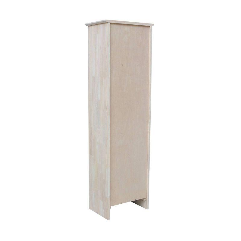 60" Shaker Bookcase Unfinished Brown - International Concepts: Solid Parawood, 4-Shelf Design