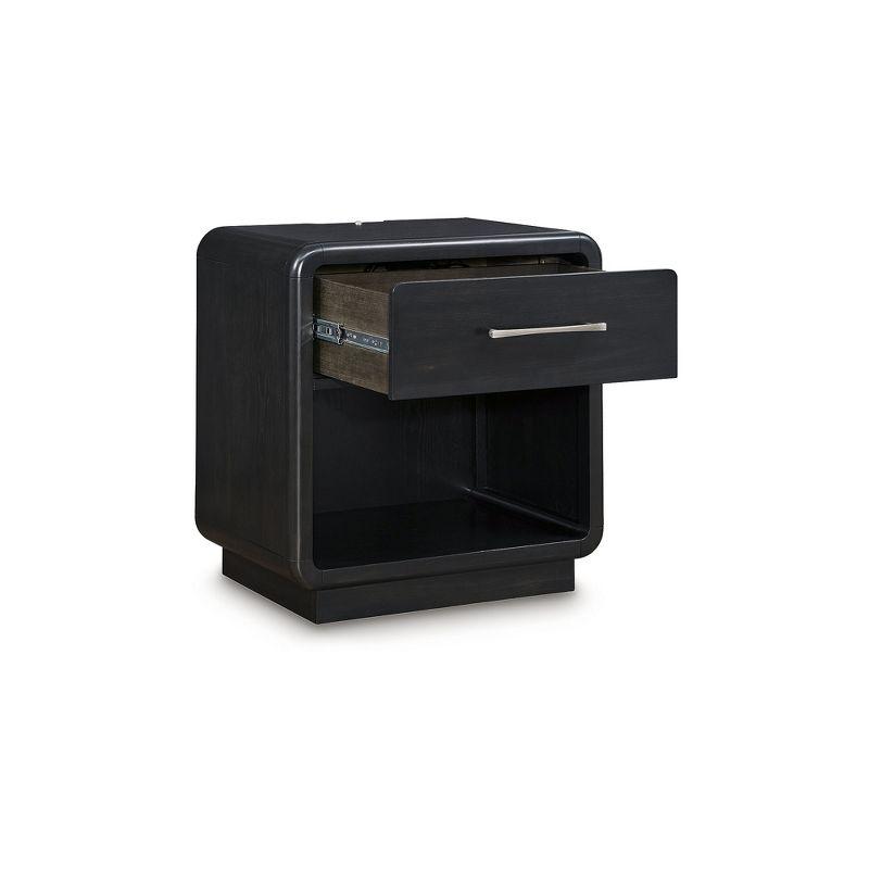 Signature Design by Ashley Rowanbeck Nightstand with LED Nightlight, Black