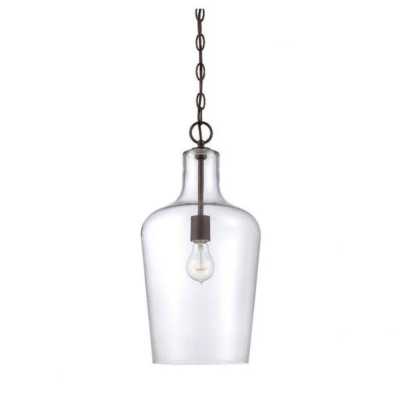 Franklin 20" Bronze Pendant with Clear Glass Shade