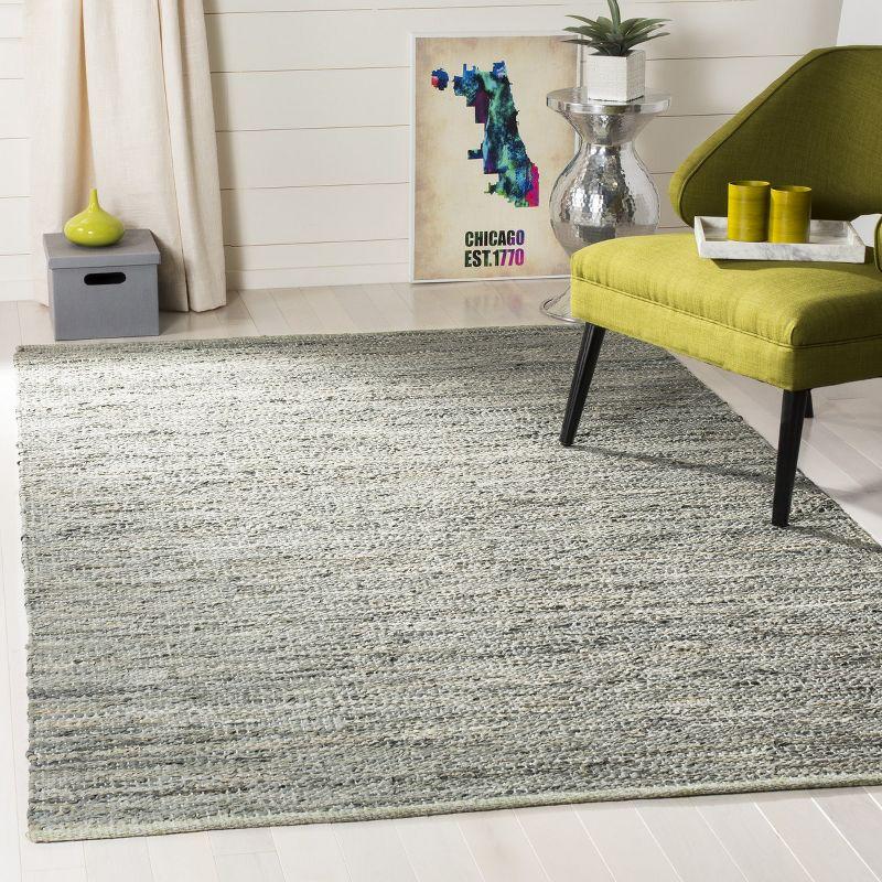 Handwoven Vintage Gray Cowhide Accent Rug - 4' x 6'