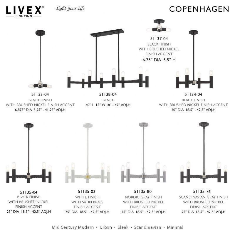 Livex Lighting Copenhagen 5 - Light Chandelier in  Black