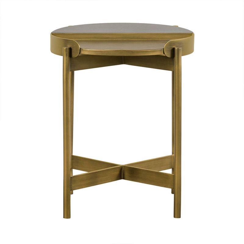 Dua End Table Gray Concrete/Antiqued Brass - Armen Living