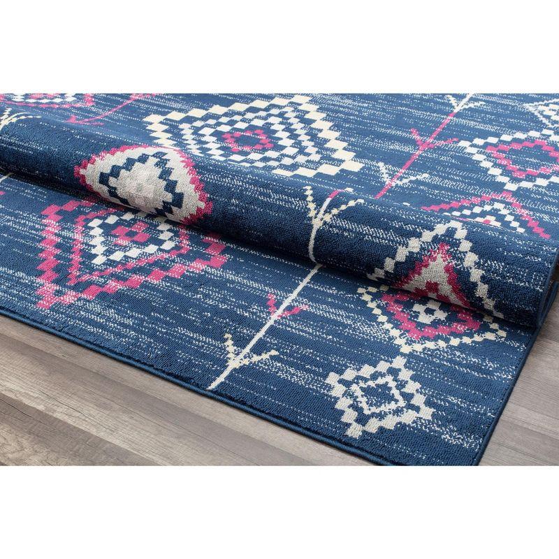 Bodrum Tribal Native Navy Area Rug