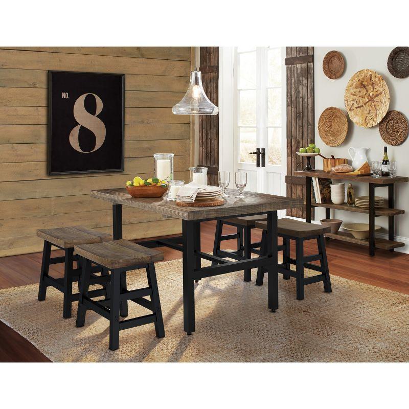 Pomona Metal and Reclaimed Wood Dining Table Brown - Alaterre Furniture