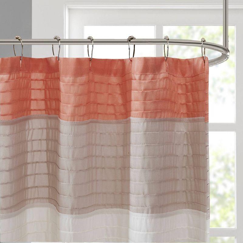 Amherst Striped Faux Silk Shower Curtain