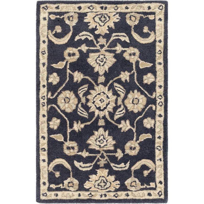 Caraquet Ink and Beige Wool Tufted 4' x 6' Area Rug