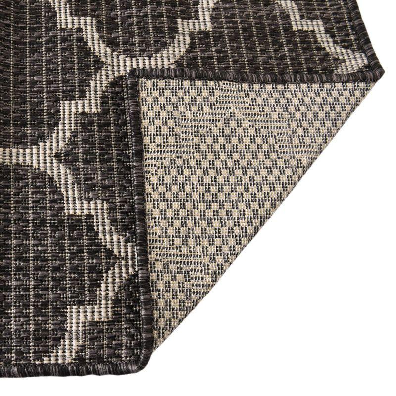 Trellis Charm Black Synthetic 9' x 12' Outdoor Area Rug