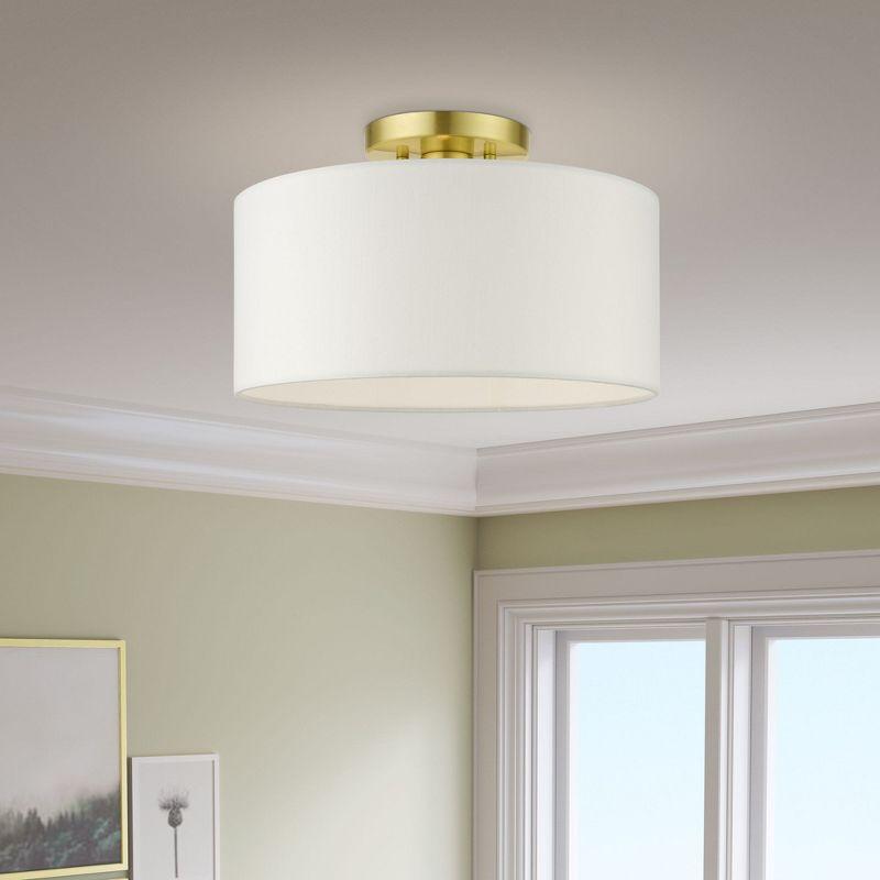 Livex Lighting Meridian 1 - Light Semi-Flush Mount in  Satin Brass
