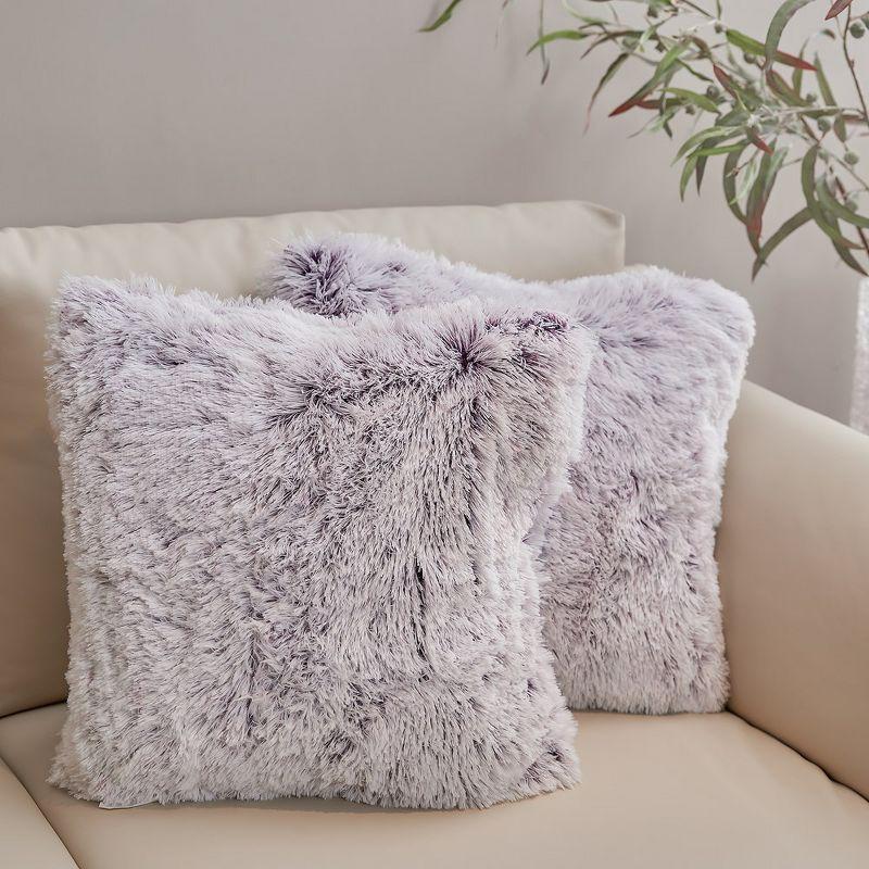 Cheer Collection Faux Fur Throw Pillow (Set of 2)