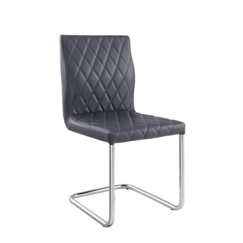 Set 2 17" Ansonia Dining Chairs Gray/Chrome - Acme Furniture