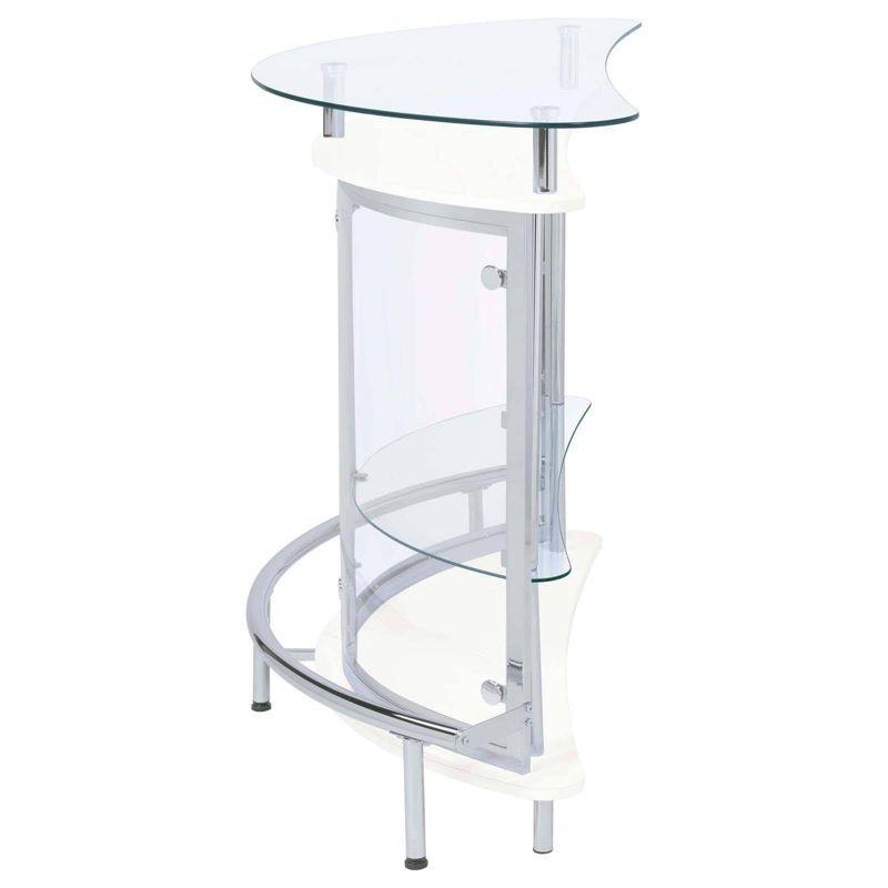 Coaster Amarillo Modern 2 Tier Home Bar Cabinet White/Chrome
