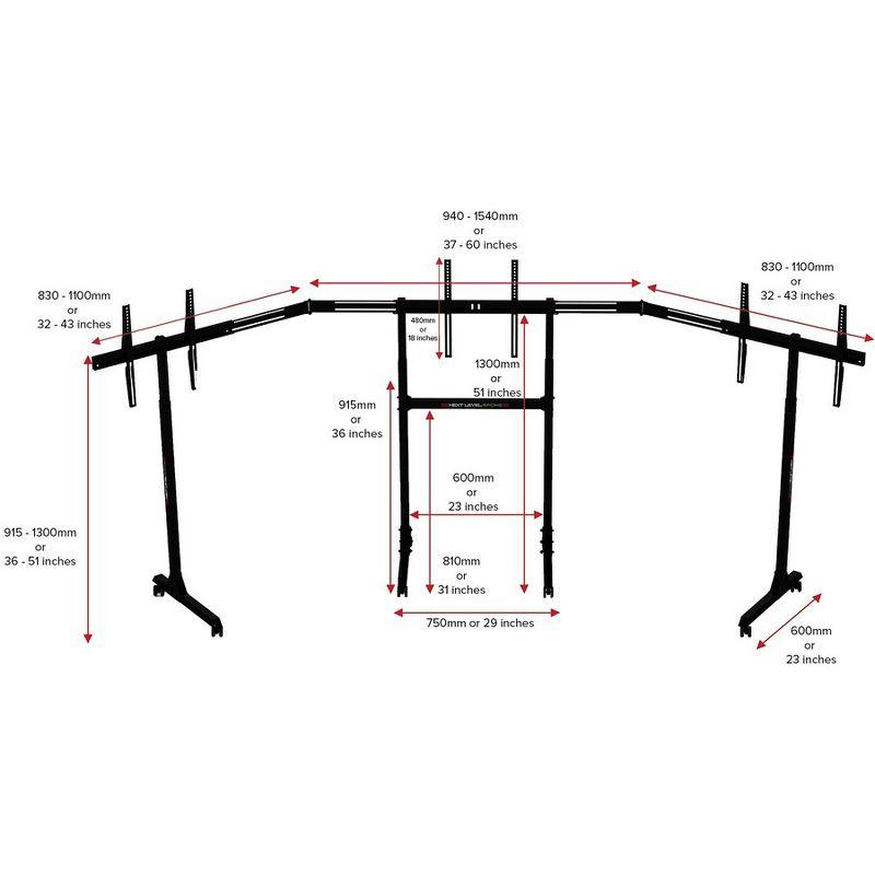 Next Level Racing Free Standing Triple Monitor Stand - Video Game Hardware Accessories - NLRA010