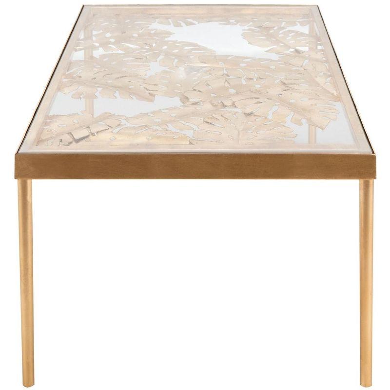 Leilani Palm Leaf Coffee Table - Gold Leaf/Glass - Safavieh