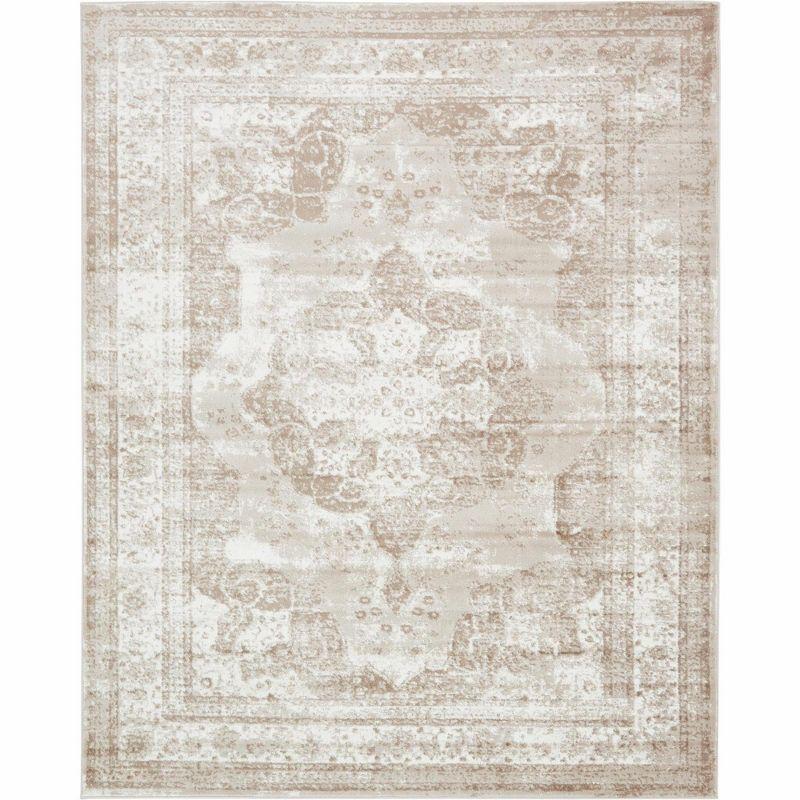 Salle Garnier Beige Rectangular Stain-Resistant Area Rug