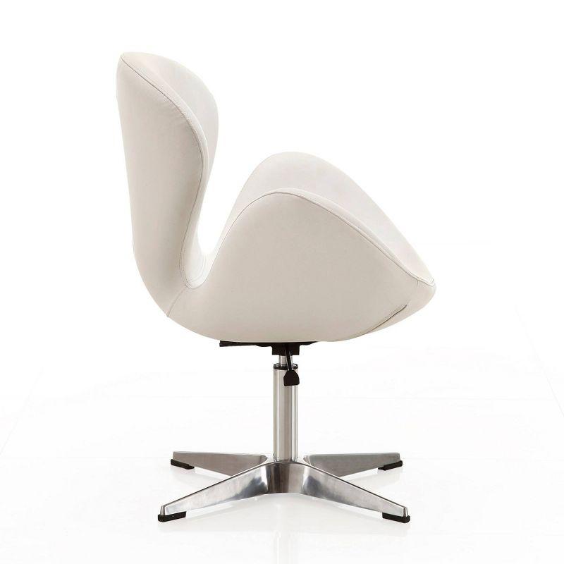 Set of 2 Raspberry Faux Leather Adjustable Swivel Chairs White - Manhattan Comfort