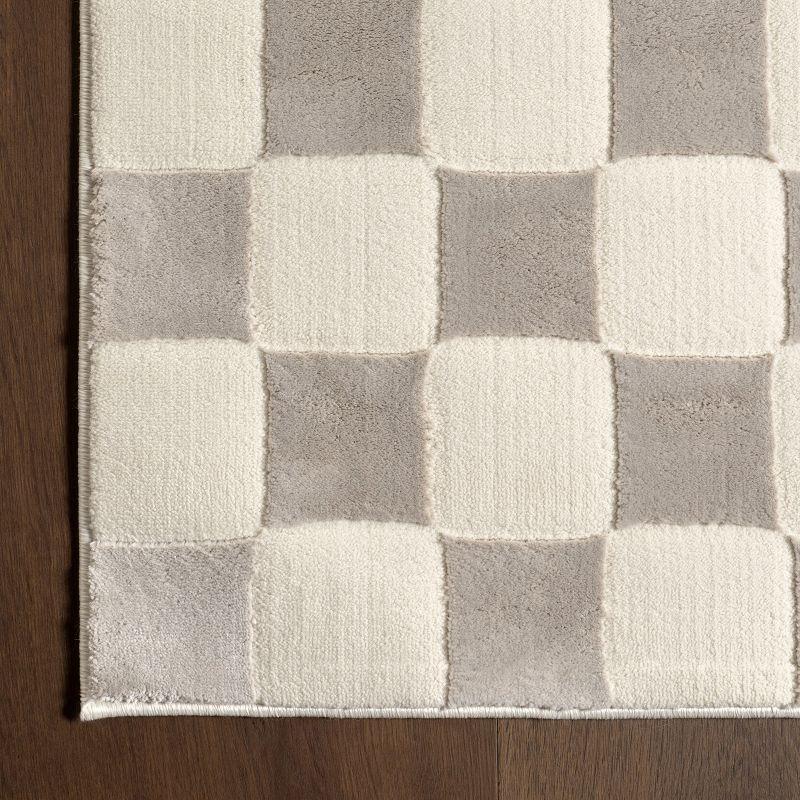 Nuloom Alaiya Checkered Pet Friendly Textured Machine Washable Area Rug, 5' x 8', Cream