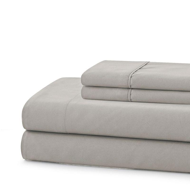 Sweet Home Collection 100% Cotton Percale 4-Piece Solid Sheet Set
