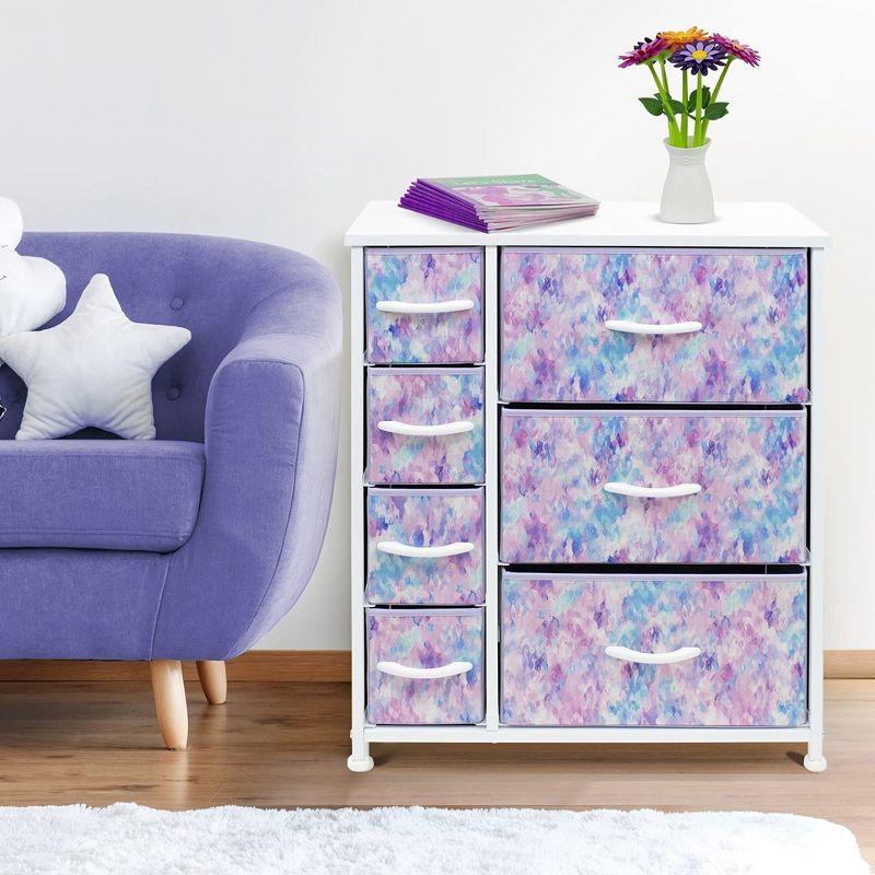 Sorbus Dresser with 7 Drawers - Storage Chest Organizer with Steel Frame, Wood Top, Handles, Fabric Bins