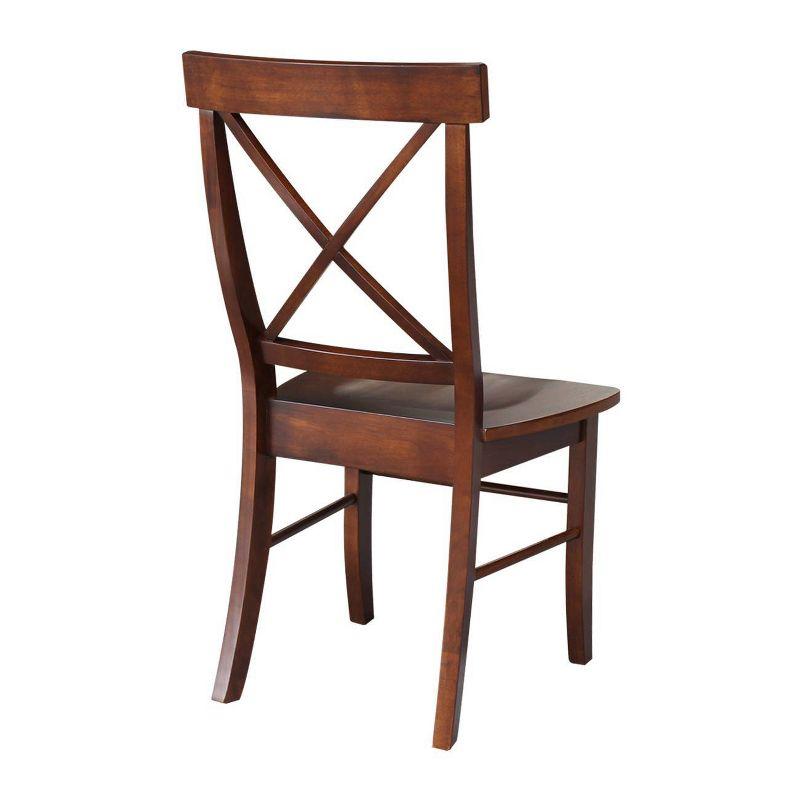 Set of 2 X Back Chairs with Solid Wood - International Concepts