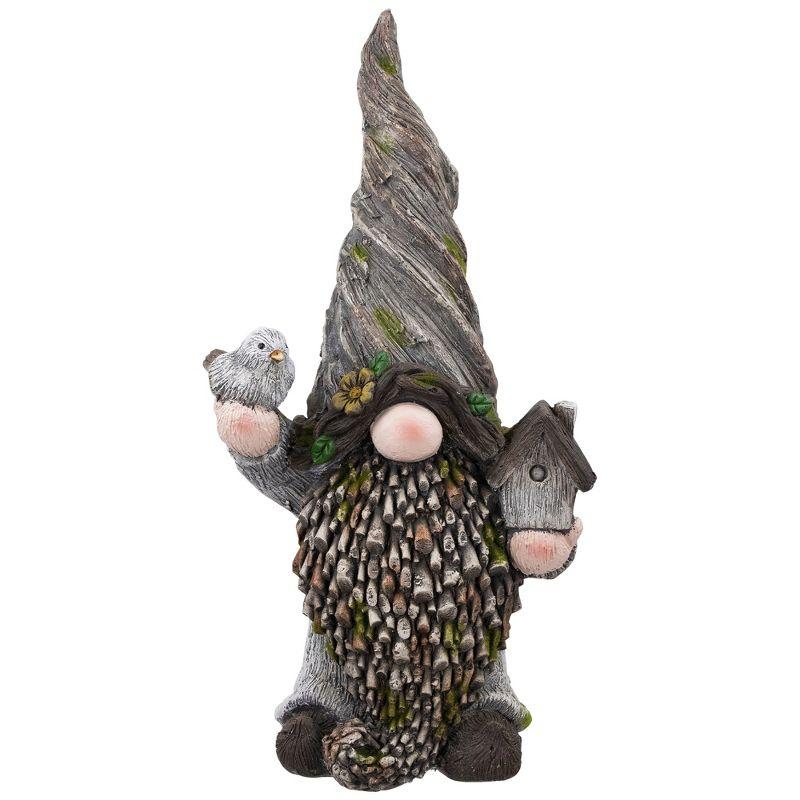 Charming Gnome with Birdhouse Ceramic Garden Statue