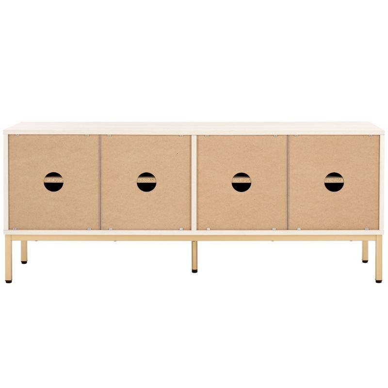 Lylia 4 Door Media Stand - MED9623 - Bleached White/Gold - Safavieh