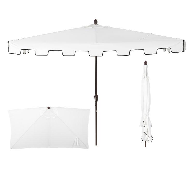 Sidney 9 ft. White Aluminum MidCentury Patio Umbrella with Crank