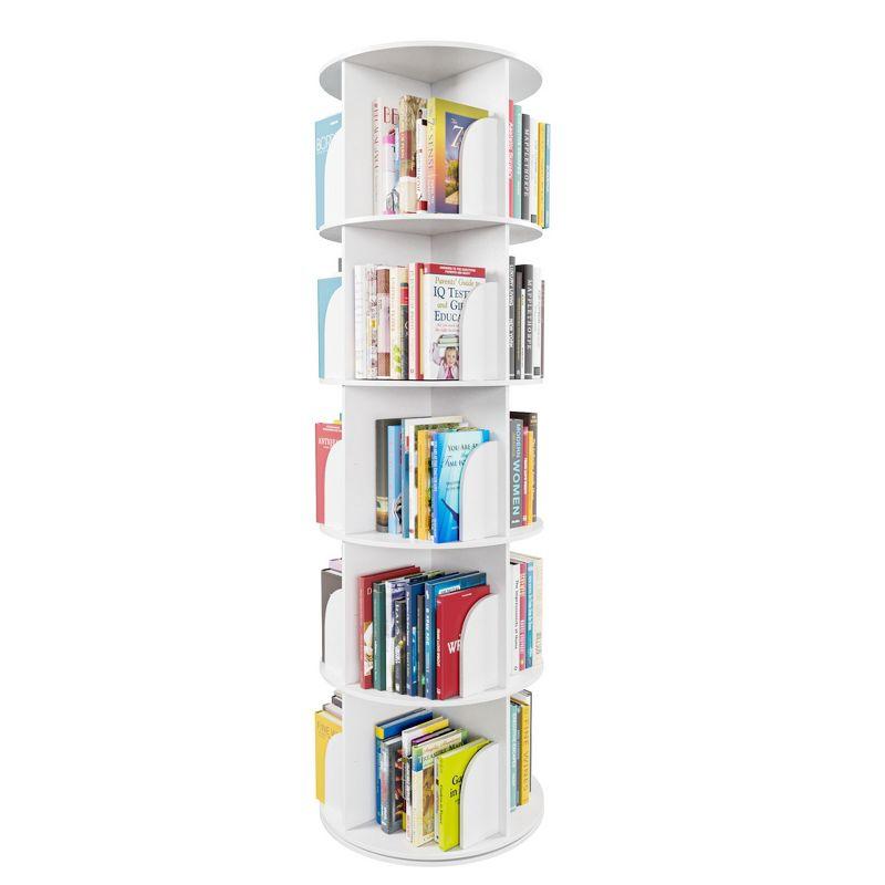 SpaceAid Rotating Bookshelf Tower, 360° Spinning Bookcase Lazy Susan, Revolving Round Carousel For Book Storage, Vertical Turning Spiral Corner Organizer