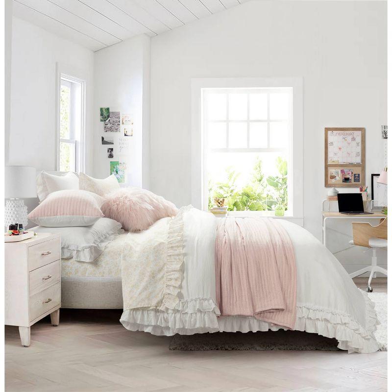 Ella Shabby Elegance Ruffle Lace Microfiber Comforter Set