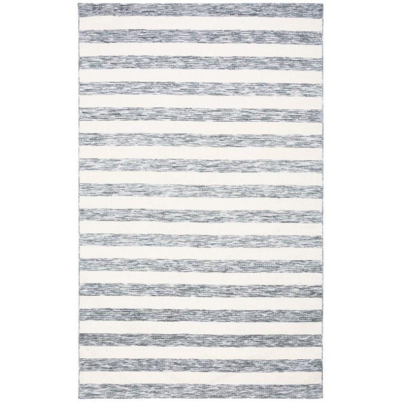 Easy Care ECR115 Power Loomed Machine Washable Indoor Area Rug - Dark Grey/Ivory - 6'x9' - Safavieh