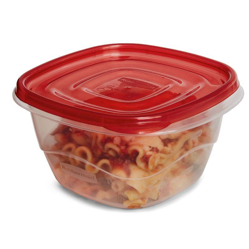 Rubbermaid 4pk 5.2c TakeAlongs Deep Square Food Storage Containers Ruby Red: Plastic Containers with Lids, Dishwasher-Safe