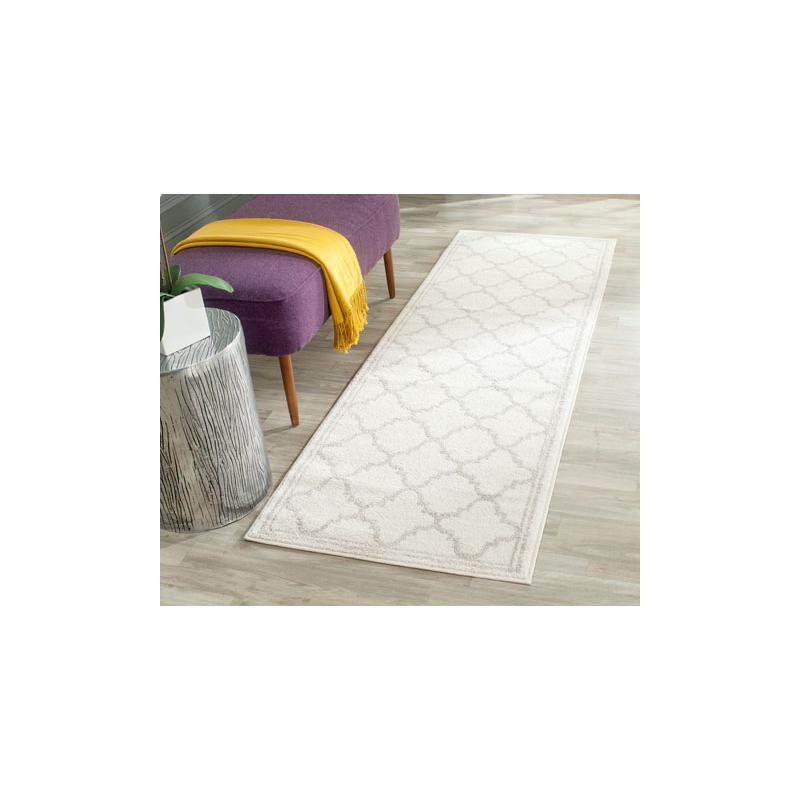 Amherst AMT422 Power Loomed Indoor Runner Rug - Beige/Light Grey - 2'3"x11' - Safavieh