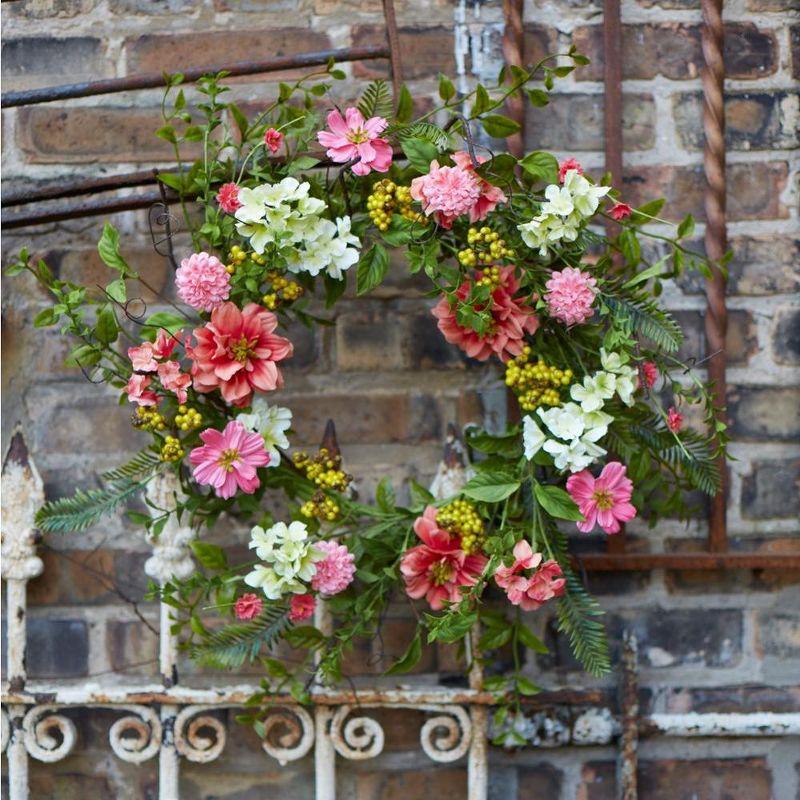 Primrue 27" Pink and Green Spring Berry Artificial Wreath