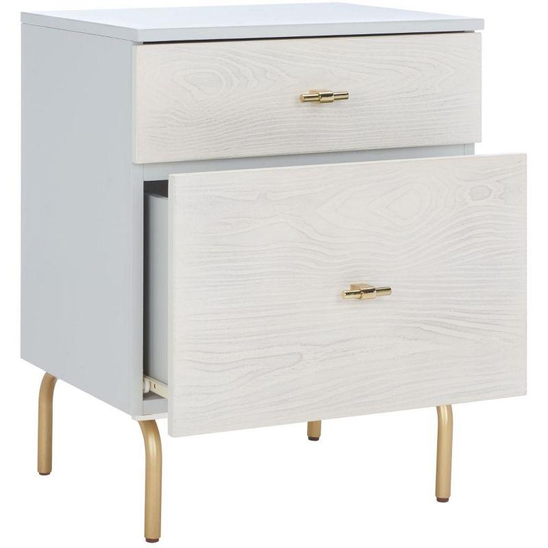 Genevieve 2 Drawer Nightstand - NST5002 - Grey/White Washed - Safavieh