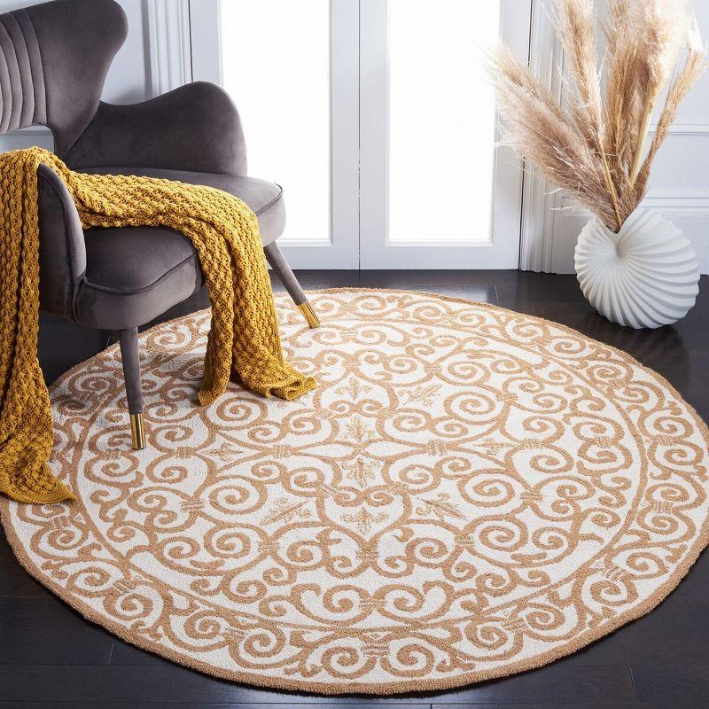 Chelsea HK11 Handmade Area Rug - 3' Round - Ivory/Gold - Safavieh