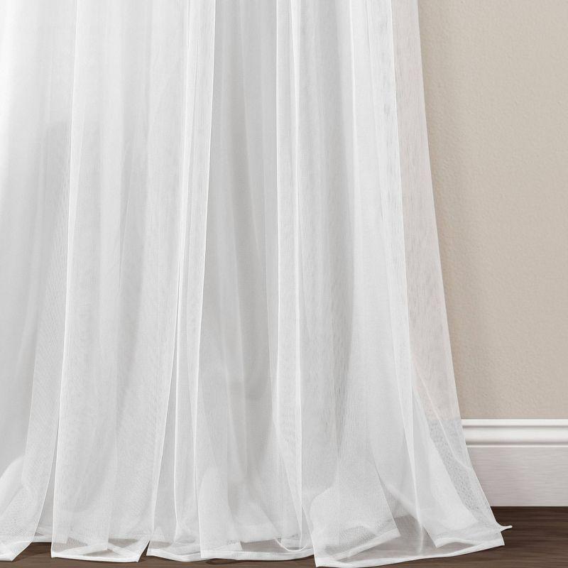 White Sheer Polyester Rod Pocket Window Curtains