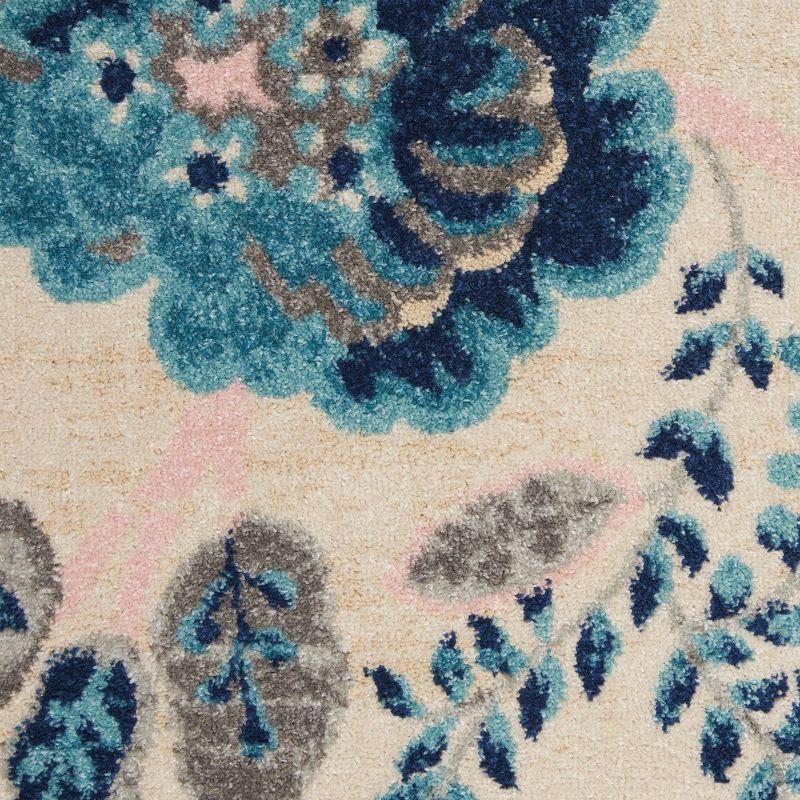 Tranquil TRA02 Ivory/Light Blue Area Rug French Country Eclectic Floral By Nourison