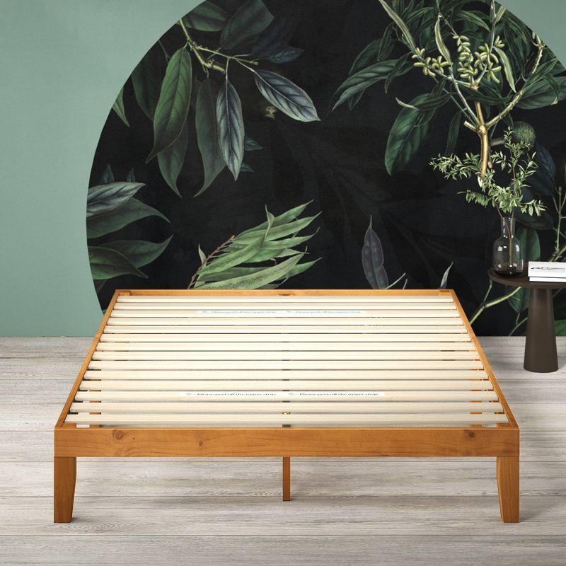 Queen Alexia Standard Wood Platform Bed Frame Natural - Zinus