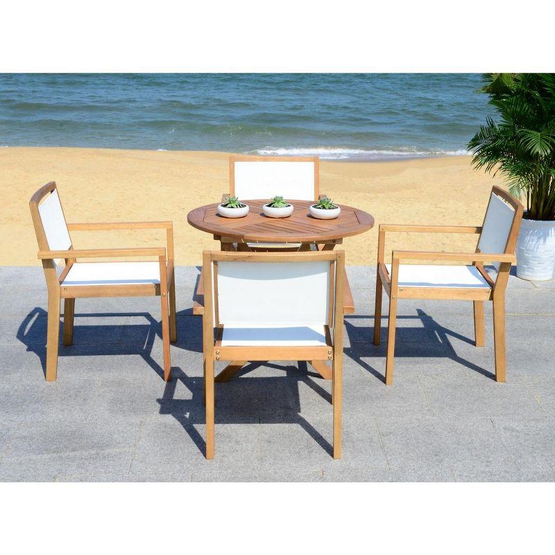 Chante 5 Piece Patio Outdoor Dining Set - Natural - Safavieh.