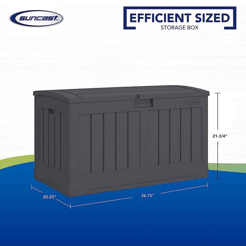 Suncast Suncast 50 Gallon Plastic Deck Box with Molded Lockable Feature for Home, Gray