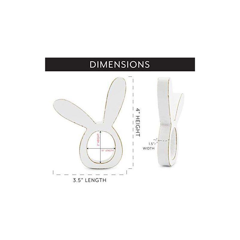 AuldHome Design Bunny Napkin Rings, 4pc Set; Easter and Holiday Rabbit Ear Wooden Napkin Rings