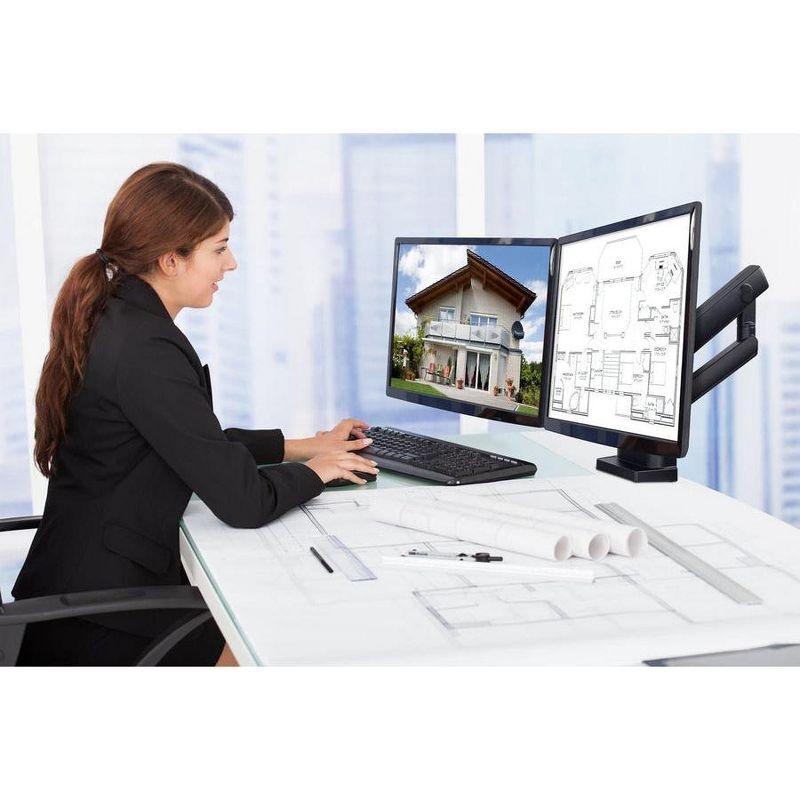 Mount-It Height Adjustable Articulating Dual Monitor Arm Mount Desk Stand | For 17 - 32 in. Screens