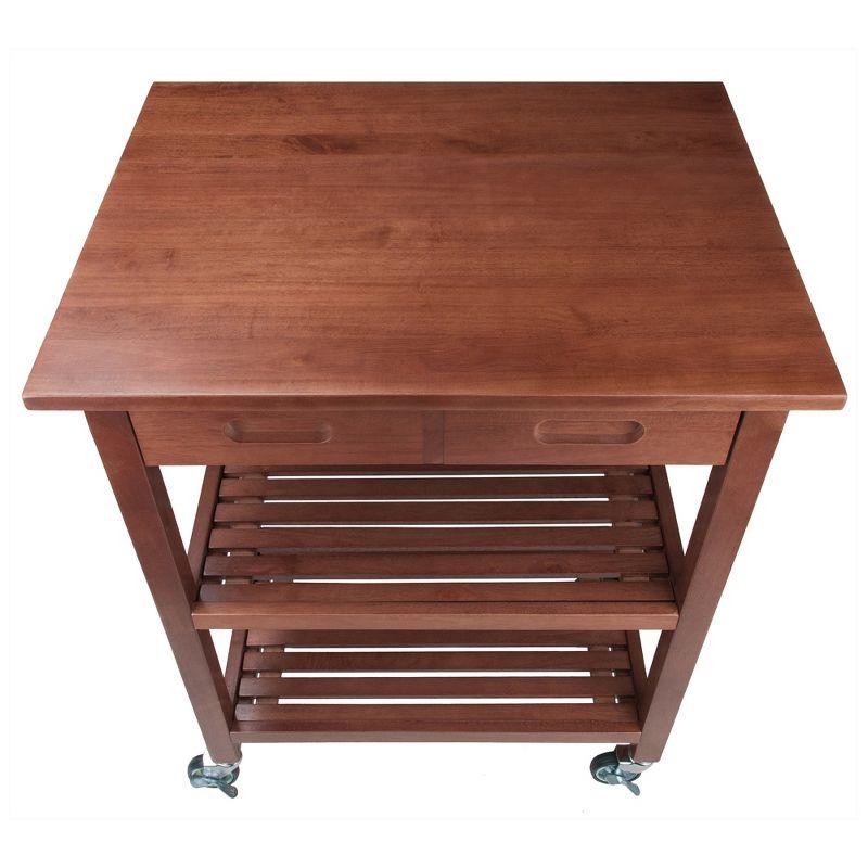 Jonathan Kitchen Cart Walnut - Winsome: Rolling Island with Storage, Wood Composite Surface