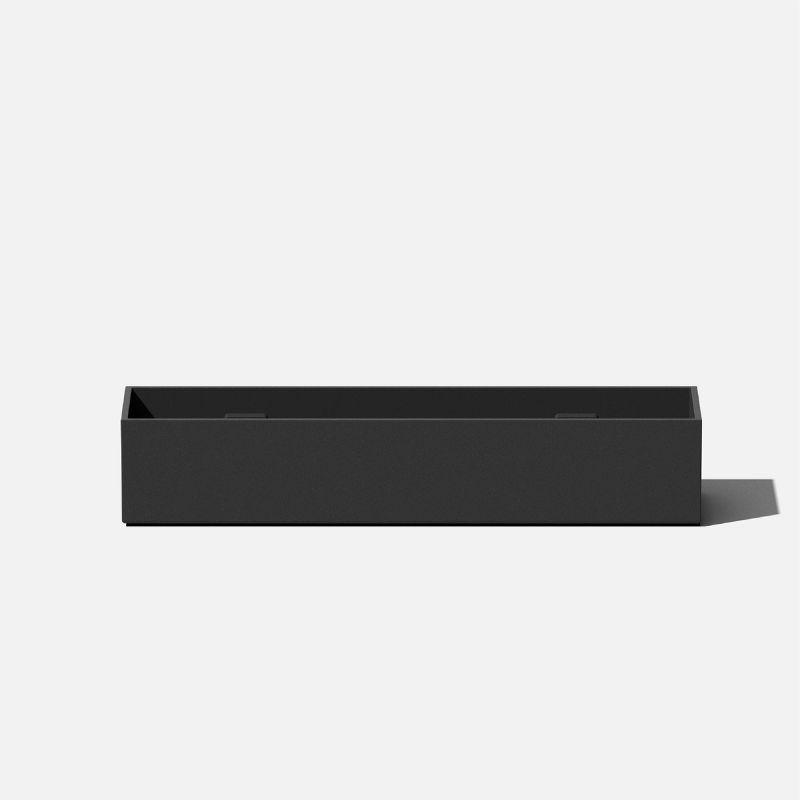 Black Plastic-Stone Composite Rectangular Planter Box