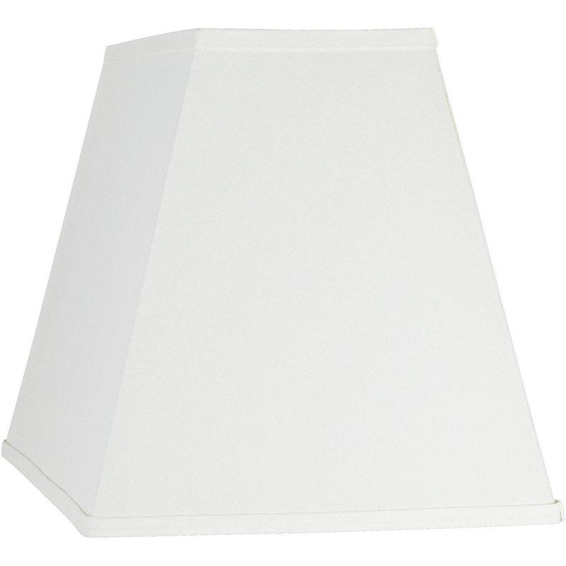 Springcrest Ivory Linen Large Rectangular Lamp Shade 14" Wide x 6" Deep at Top and 18" Wide x 12" Deep at Bottom and 12" Height (Spider) Replacement