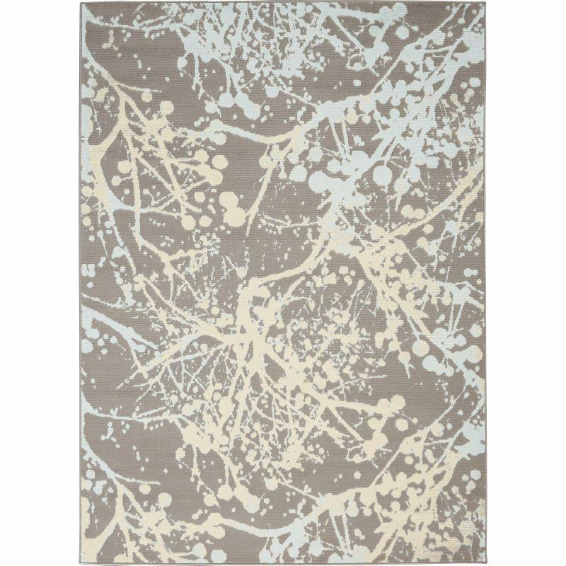 Jubilant Gray Abstract Forest-Inspired 4' x 6' Area Rug