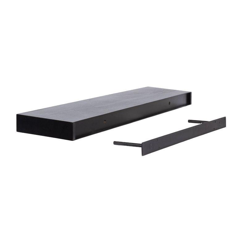Kate & Laurel All Things Decor 36"x8" Havlock Wood Floating Shelf Black