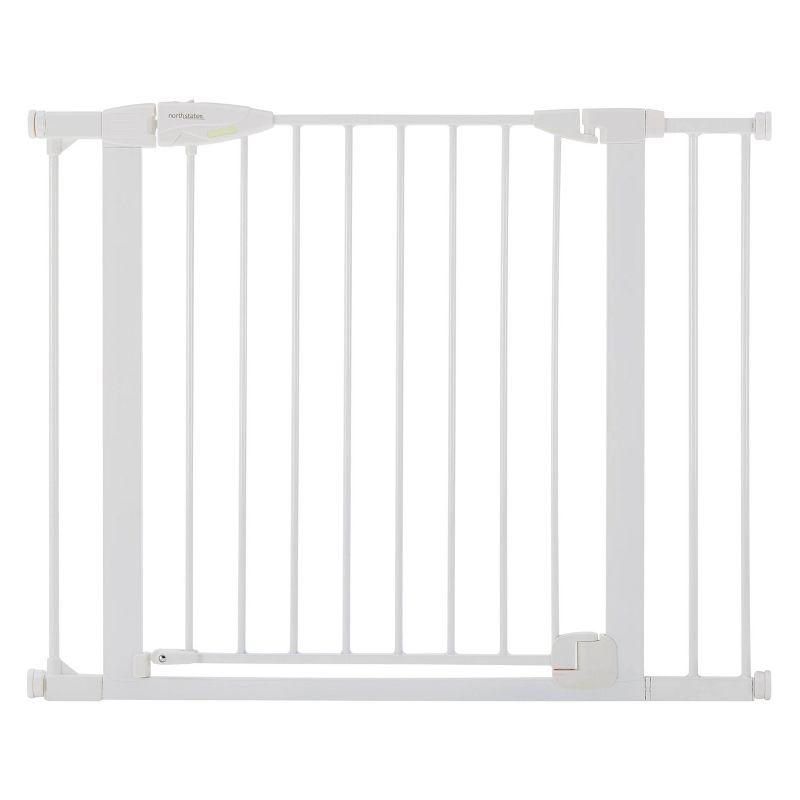 White Auto-Close Baby Gate with Glow Handle