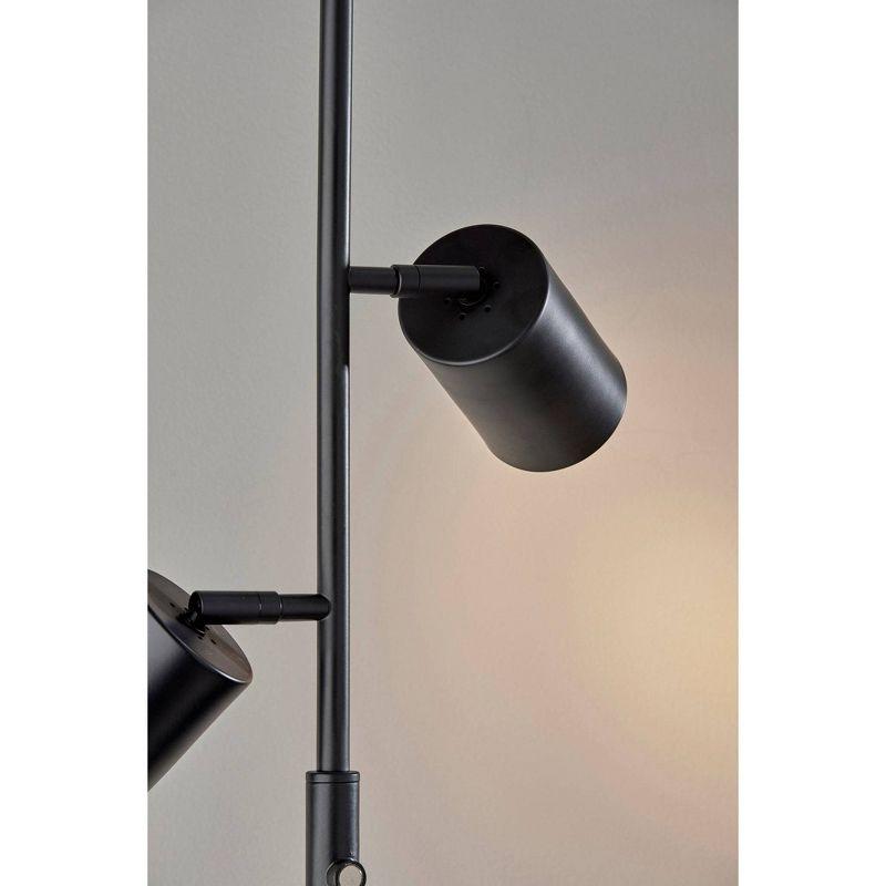 Adesso Rutherford Tree Lamp (Includes LED Light Bulb) Black: Modern 3-Light, Touch Sensor, ETL Listed, Metal Cylinder Shades