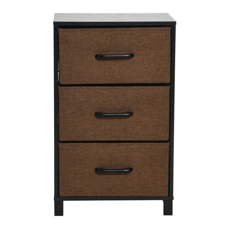3-Drawer Storage Organizer Unit, Black and Brown