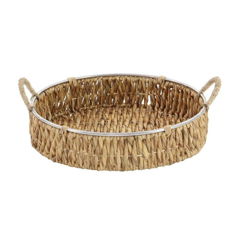 Handmade Coastal Wicker Basket With Handles - Set of 2